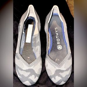 Rothy’s grey camo flats. Size 6.5